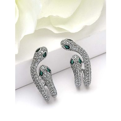AGP PARIS Pavé Serpent Hugger Stud Earrings