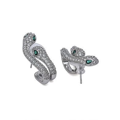 AGP PARIS Pavé Serpent Hugger Stud Earrings