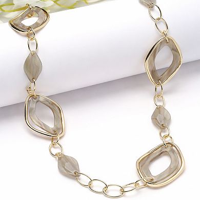 AGP PARIS Geometric Shell Link Statement Necklace