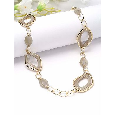 AGP PARIS Geometric Shell Link Statement Necklace