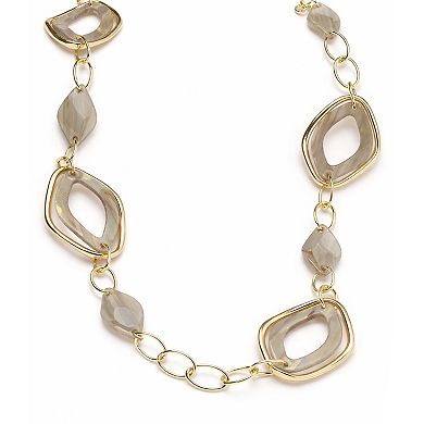 AGP PARIS Geometric Shell Link Statement Necklace