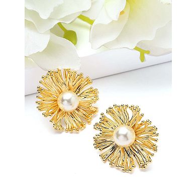 AGP PARIS Sunburst Pearl Stud Earrings