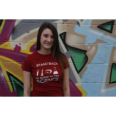 Womens Stand Back Science Funny Shirts Cool Humorous Nerdy T shirts for Geeks