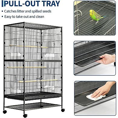 ANIXOL Spacious Rolling Bird Cage