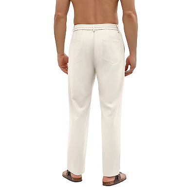 Mens Relaxed Fit Linen Summer Pants
