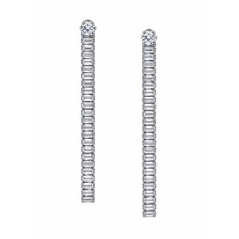 AGP PARIS Linear Crystal Tassel Drop Earrings