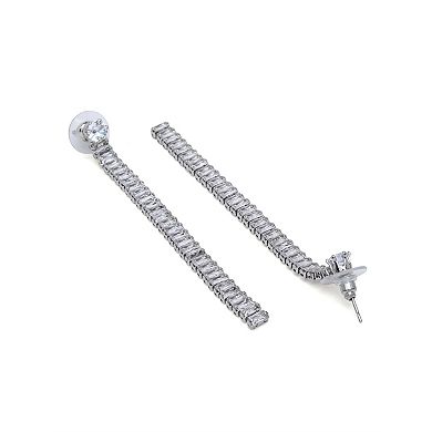AGP PARIS Linear Crystal Tassel Drop Earrings