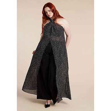 ELOQUII Women's Plus Size Twist Halter Duster