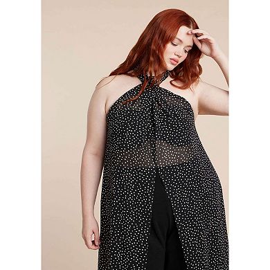 ELOQUII Women's Plus Size Twist Halter Duster