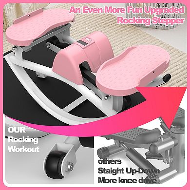 Merax Lateral Stepper for Exercise-Rocking Stepper Machine with Resistance Bands