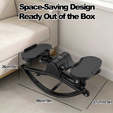 Merax Lateral Stepper for Exercise-Rocking Stepper Machine with Resistance Bands