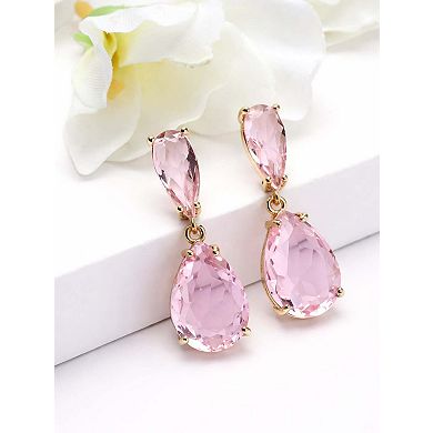 AGP PARIS Double Teardrop Crystal Drop Earrings