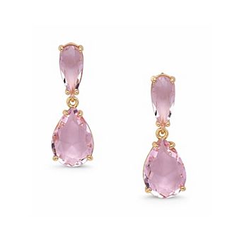 AGP PARIS Double Teardrop Crystal Drop Earrings