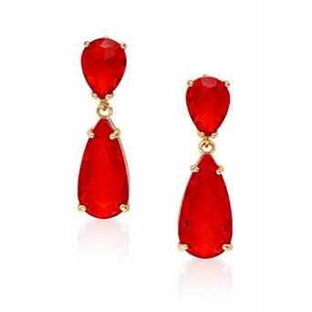 AGP PARIS Double Teardrop Crystal Drop Earrings