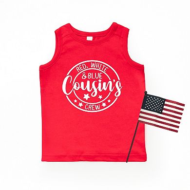 Red White And Blue Cousin's Crew - Youth Tank Top