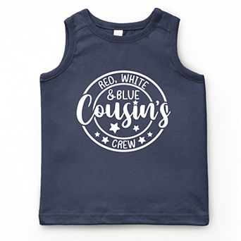 Red White And Blue Cousin's Crew - Youth Tank Top