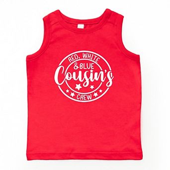 Red White And Blue Cousin's Crew - Youth Tank Top