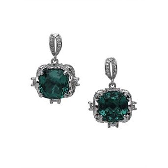 AGP PARIS Cushion Cut Halo Drop Earrings