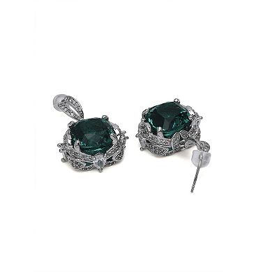 AGP PARIS Cushion Cut Halo Drop Earrings