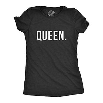 Womens Queen Shirt Funny Novelty Tee Matching King and Queen Couples T shirt