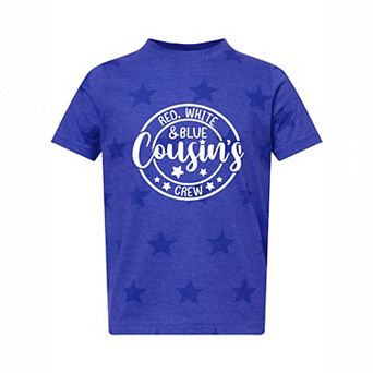 Red White And Blue Cousin's Crew - Toddler Short Sleeve Star Tee