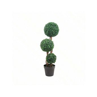 Artificial Triple Ball Boxwood Topiary Tree Fake Boxwood Topiary Ball Trees Milan Grass 3 Ball