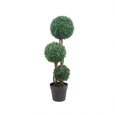 Artificial Triple Ball Boxwood Topiary Tree Fake Boxwood Topiary Ball Trees Milan Grass 3 Ball
