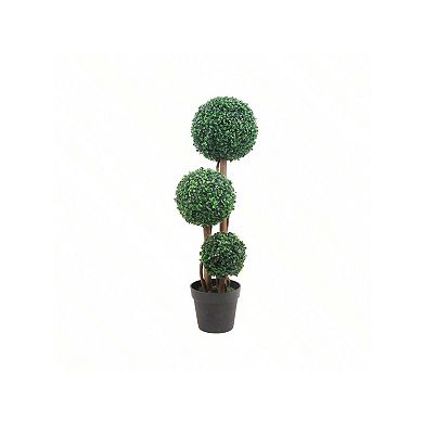 Artificial Triple Ball Boxwood Topiary Tree Fake Boxwood Topiary Ball Trees Milan Grass 3 Ball