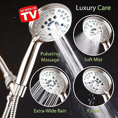 High Pressure 8-mode Handheld Shower Head with Anti-clog Nozzles