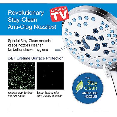 High Pressure 8-mode Handheld Shower Head with Anti-clog Nozzles