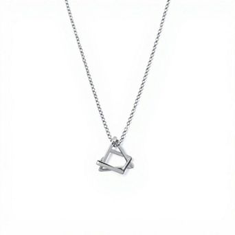Women's Interlocking Triangle Pendant Necklace with Minimalist Geometric Design