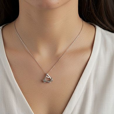 Women's Interlocking Triangle Pendant Necklace with Minimalist Geometric Design