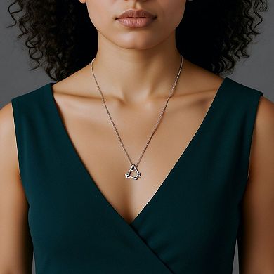 Women's Interlocking Triangle Pendant Necklace with Minimalist Geometric Design
