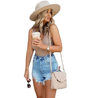 Women's Denim Shorts Distressed Jean Shorts High Waist Ripped Summer Hot Short
