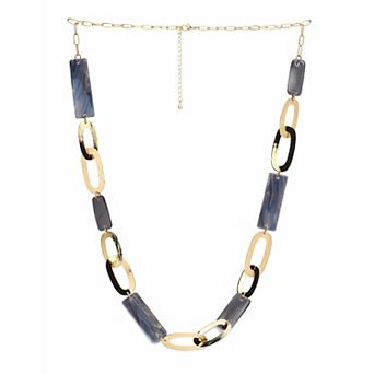 AGP PARIS Mixed Link Shell Accent Necklace