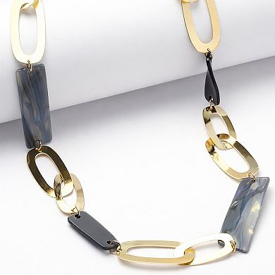 AGP PARIS Mixed Link Shell Accent Necklace