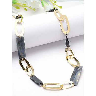 AGP PARIS Mixed Link Shell Accent Necklace