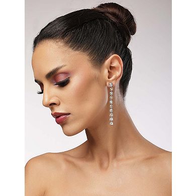 AGP PARIS Graduated Crystal Line Drop Earrings