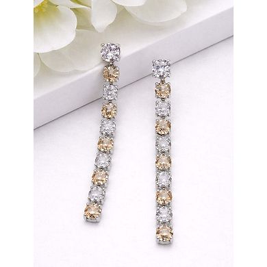 AGP PARIS Graduated Crystal Line Drop Earrings