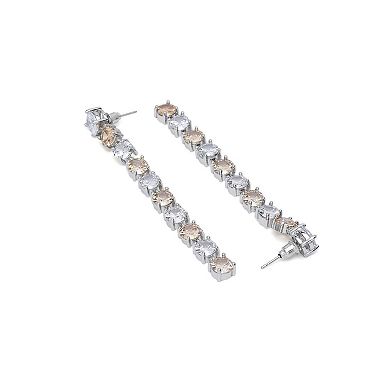 AGP PARIS Graduated Crystal Line Drop Earrings