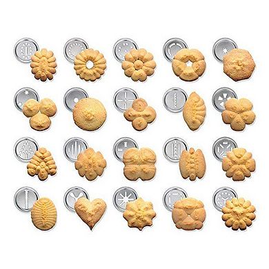 Stainless Steel Spritz Cookie Press Kits with 20 Cookie Discs