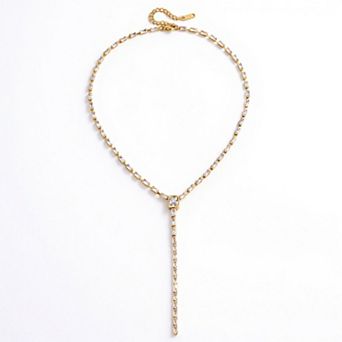Women's Delicate Drop Pendant Necklace with Elegant Linear Chain Accents