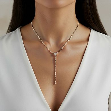 Women's Delicate Drop Pendant Necklace with Elegant Linear Chain Accents