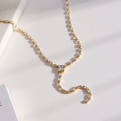 Women's Delicate Drop Pendant Necklace with Elegant Linear Chain Accents