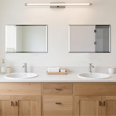 KSIZUIS Frameless Beveled Wall Mirror - 24"x16" Rectangle for Bathroom, Vanity & Entryway