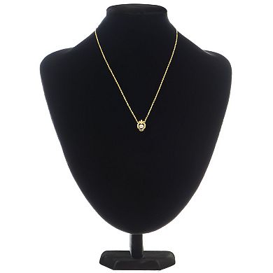 Radish Heart-Shaped Pendant Necklace with Clear Crystal Center