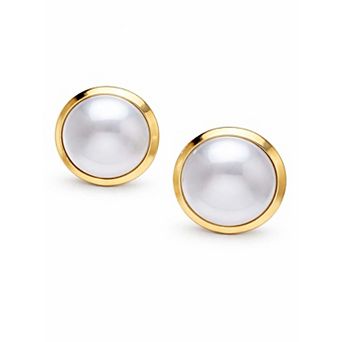 AGP PARIS Domed Pearl-Effect Statement Stud Earrings