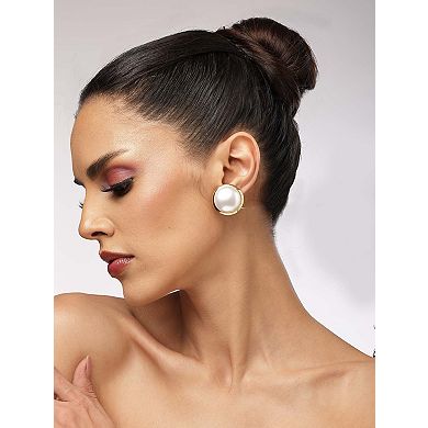 AGP PARIS Domed Pearl-Effect Statement Stud Earrings