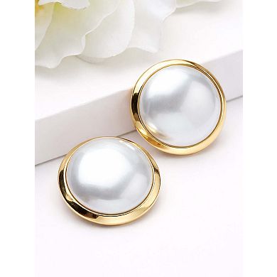 AGP PARIS Domed Pearl-Effect Statement Stud Earrings