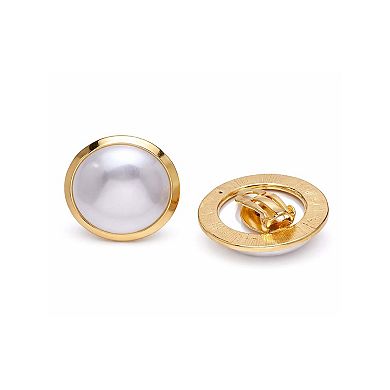 AGP PARIS Domed Pearl-Effect Statement Stud Earrings